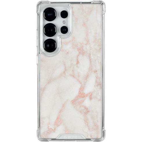 Rose Gold Marble Galaxy S25 Ultra Clear Case
